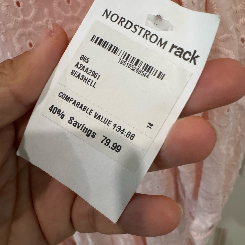 Tommy Hilfiger 3/4 sleeve button shift dress pink Eyelit mini dress size 14 $134 - Picture 11 of 11